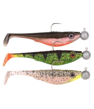 Spro Shad to Go 10cm 5gr Haak 4/0 (3 pcs) UV Perch - Olive - Salt & Pepper