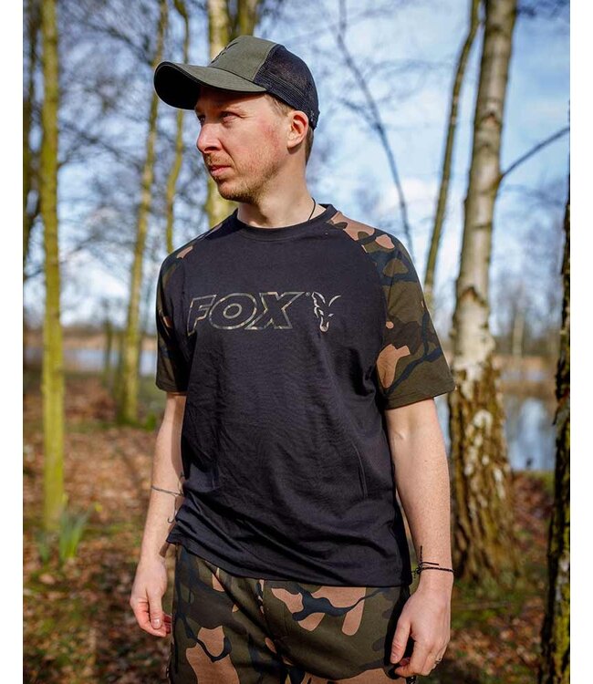 Fox T-shirt Noir avec Contour Camouflage