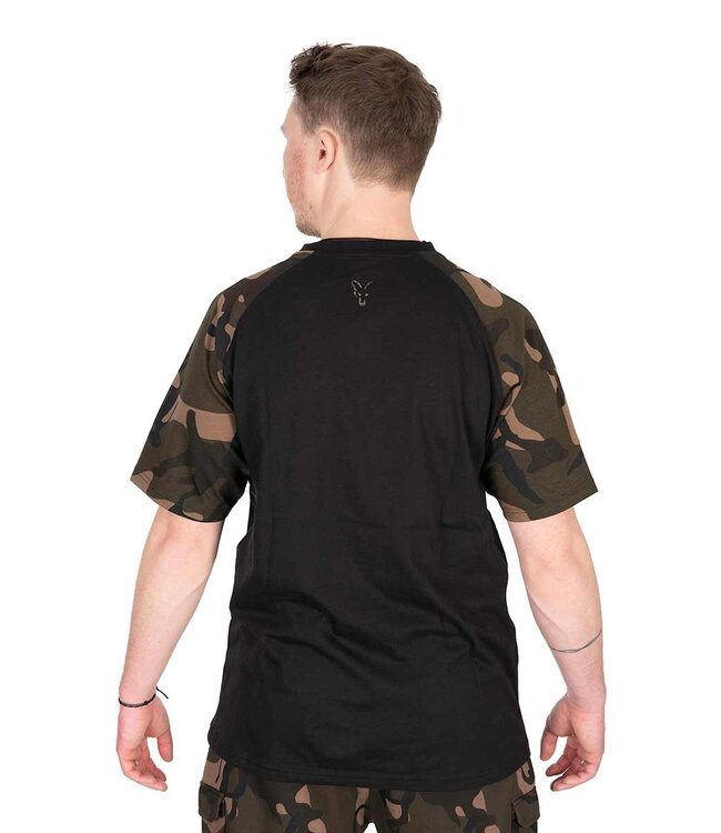 Fox Schwarzes Fox T-Shirt mit Camo-Outline-Logo