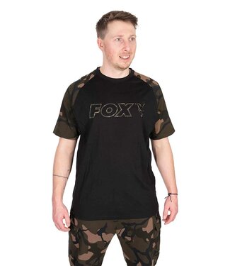 Fox Schwarzes Fox T-Shirt mit Camo-Outline-Logo
