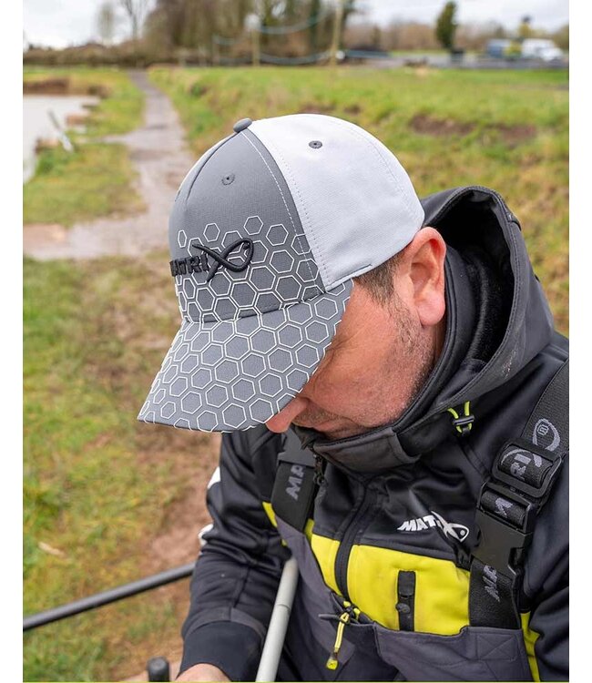 Matrix Hex Print Baseball Cap Grijs