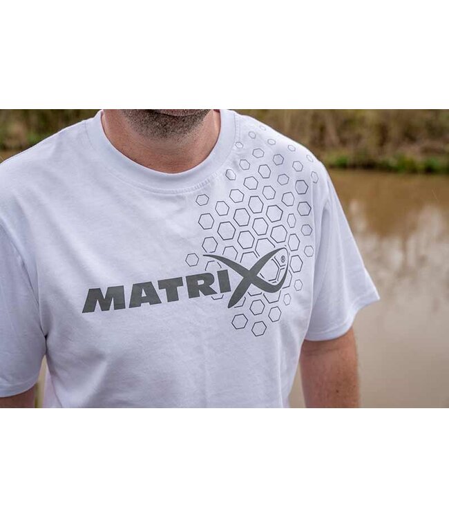 Matrix Hex Print T-Shirt White Small