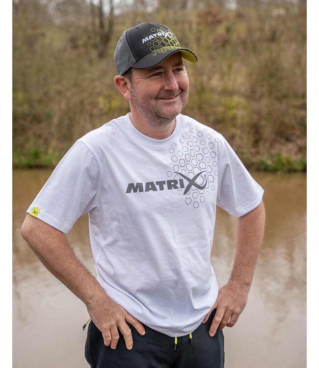 Matrix Hex Print T-Shirt Weiß