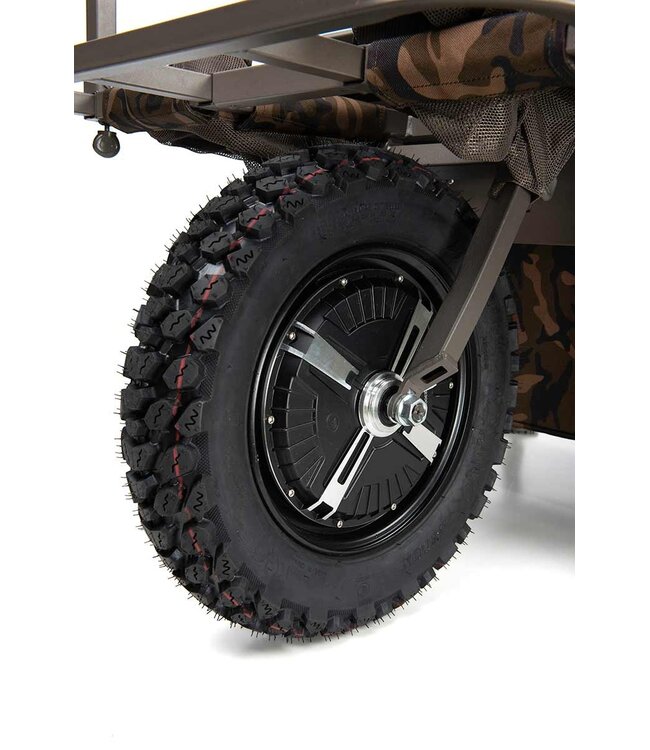 Fox Transporter 24V Power Plus Barrow – Elektrische 350W Barrow met 2x 9Ah 12V Accu’s, Lader, Camolite Under Barrow Bag en Accessoires