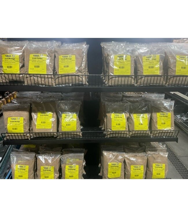 Reniers Fishing 1kg huisgemaakte 1-to-1 paste: meng 1 deel paste met 1 deel water, laat 15 minuten rusten en vis met een zachte, lichte paste die perfect inzetbaar is voor karper en method feeder.  Deutsch