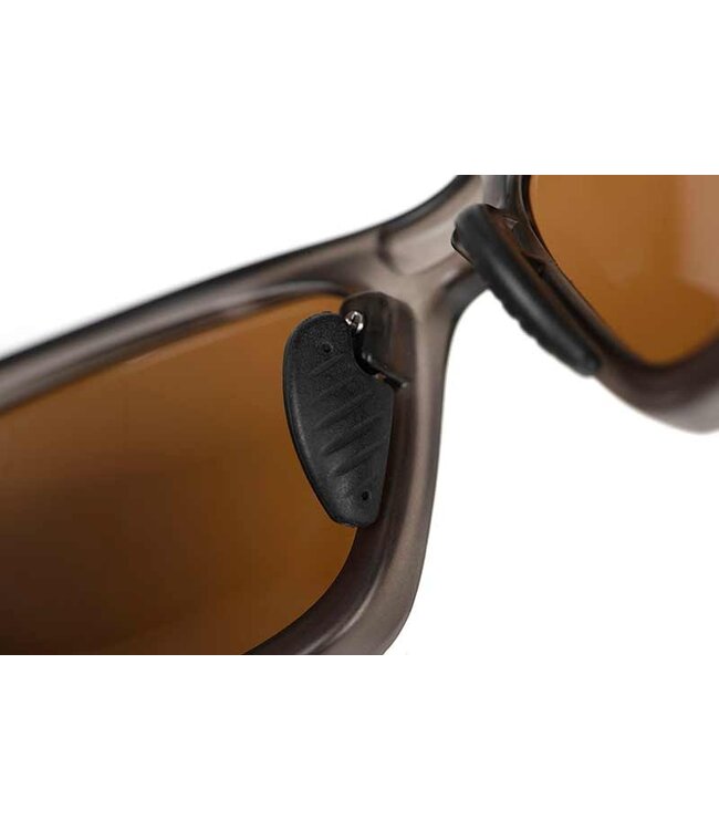 Matrix Polorised Sunglasses Wrap Frosted Black - Brown