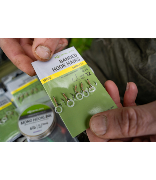 Korum Banded l'Hameçon Hairs Sans Ardillon (5 pcs)