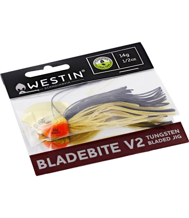 Westin Bladebite V2 Tungsten Bladed Jig 9g – Bladed Jig Coulant avec Tête Tungsten, Jupe Silicone et Hameçon #3/0 pour Perche, Sandre et Brochet