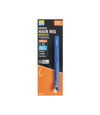 Preston KKH-B Banded Hair Rigs Barbless 10cm (8 pcs)