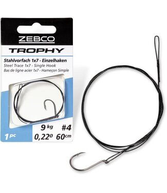 Zebco Trophy Steel Trace 1x7 l'Hameçon Simple (1pc)