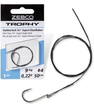 Zebco Trophy Steel Trace 7x7 Expert l'Hameçon Simple (1pc)
