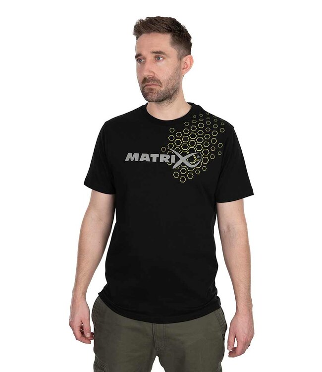 Matrix Hex Print T-Shirt Black
