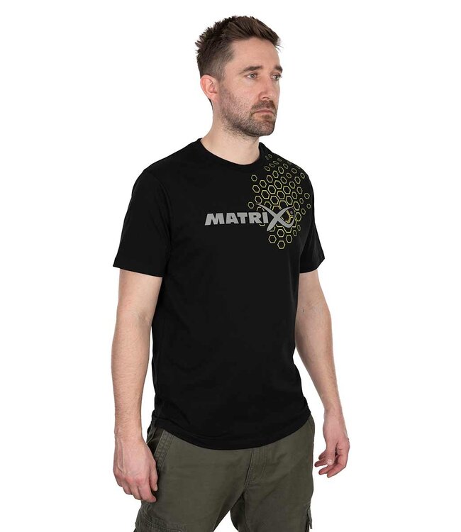Matrix Hex Print T-Shirt Black