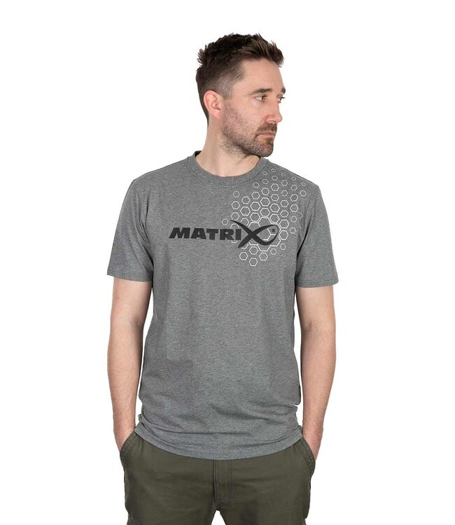 Matrix Hex Print T-Shirt Grey Small