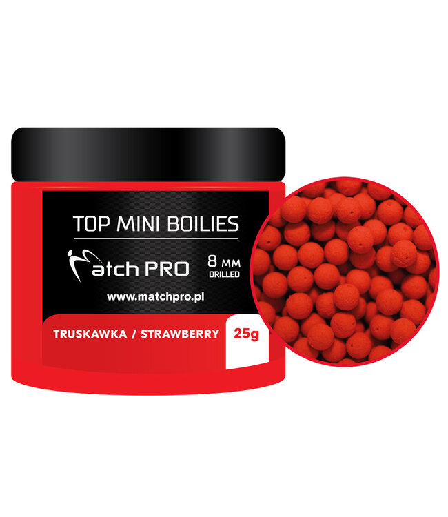 MatchPro Top Boilies Pre Drilled 8mm 80g Pineapple, Halibut, Mulberry, Chocolat Orange, Sausage, Tutti Frutti of Strawberry – Harde Voorgeboorde Boilies voor Karper, Zeelt en Steur