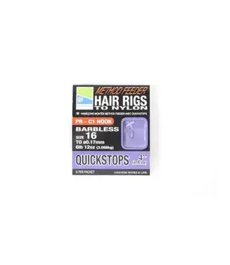 Preston Method Feeder Hair Rig to Nylon Barbless Quickstop 10cm (8 pcs)