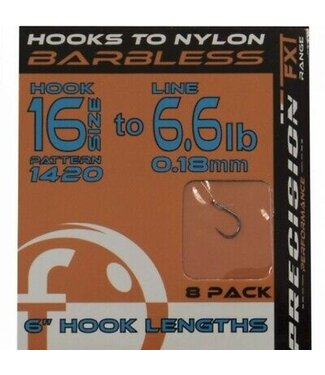 Frenzee Precision FXT 6" Hook Lengts Hook 1420 Barbless (8 pcs)
