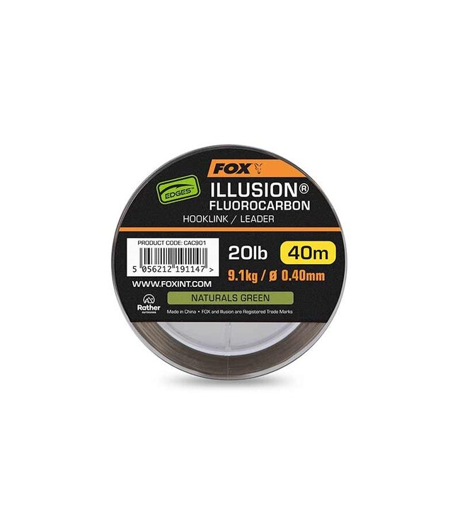 Fox Illusion Fluorocarbon Hooklink-Leader - Natural Green (40m)