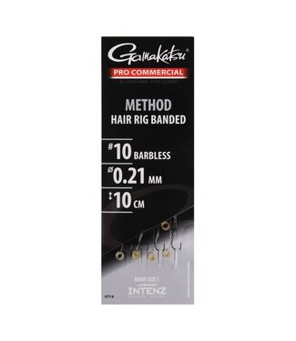 Gamakatsu Pro Commercial Coars Method Hair Rig Banded (Large) 10cm Sans Ardillon (8 pcs)