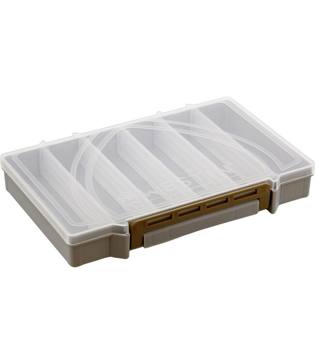 Westin W3 Tackle Box – Grey/Clear Tacklebox van 25 x 16.5 x 3.6cm met PP Materiaal, Transparant Deksel en Westin Logo