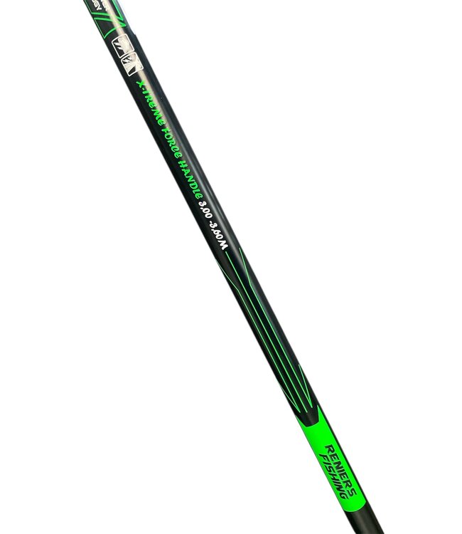Reniers Fishing X-Treme Power Handle 3.00m-3.60m – Manche d’Épuisette Full Carbon avec Pas de Vis en Cuivre, Anti-Dérapant et Partie Amovible