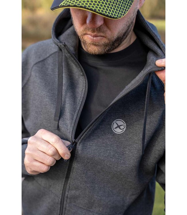 Matrix Charcoal Marl Zip Hoody