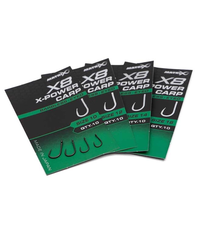 Matrix X8 X-Power Carp Eyed-Barbless (10 pcs)