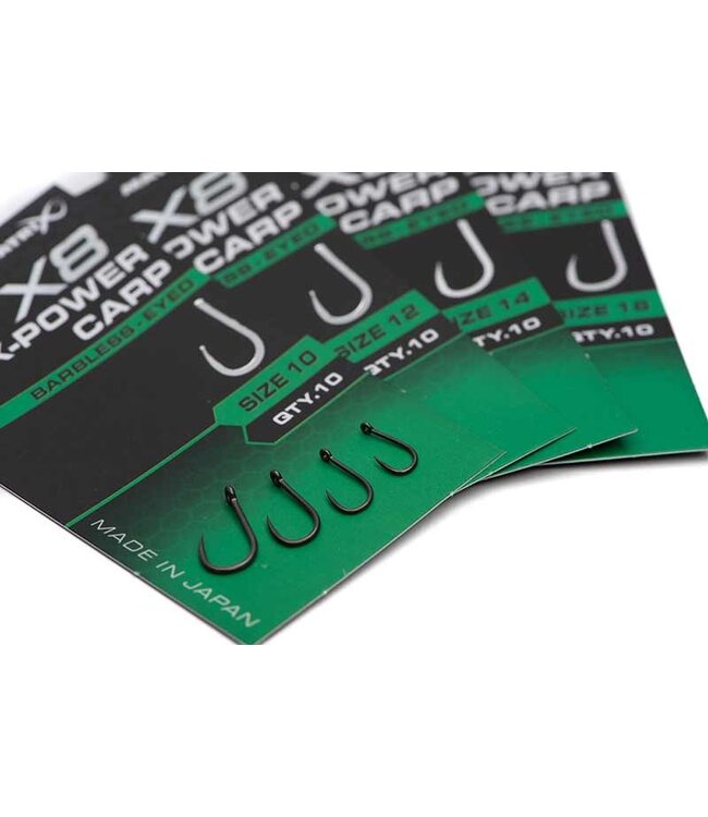 Matrix X8 X-Power Carp Eyed-Barbless (10 pcs)