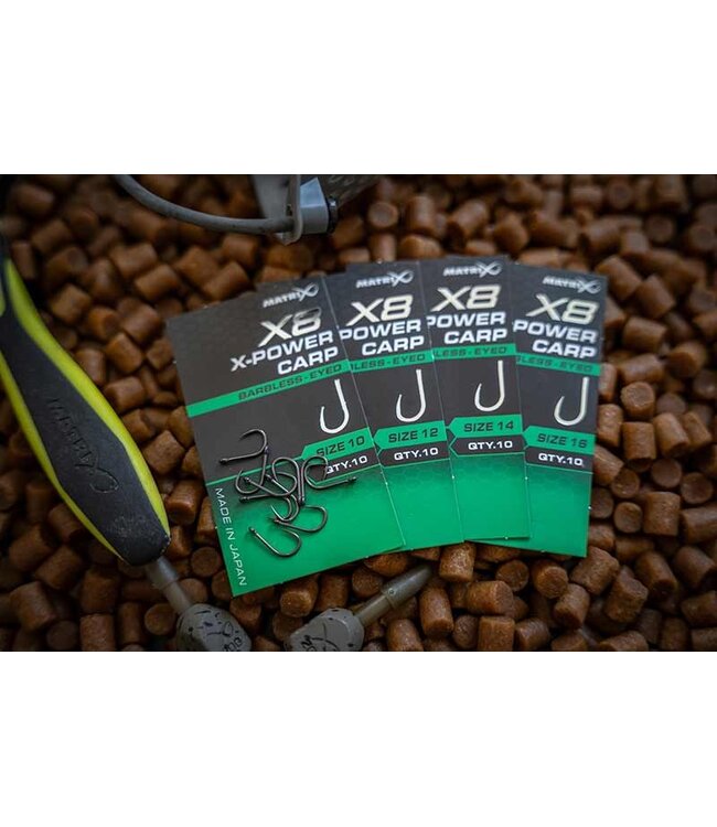 Matrix X8 X-Power Carp Eyed-Barbless (10 pcs)