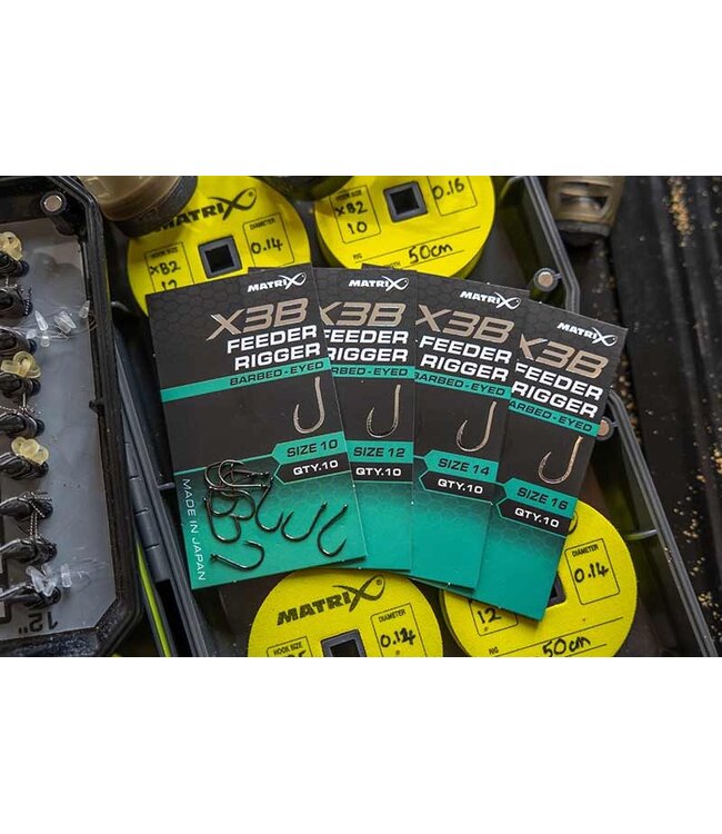 Matrix X3B Feeder Rigger Eyed-Barbed (10 pcs)