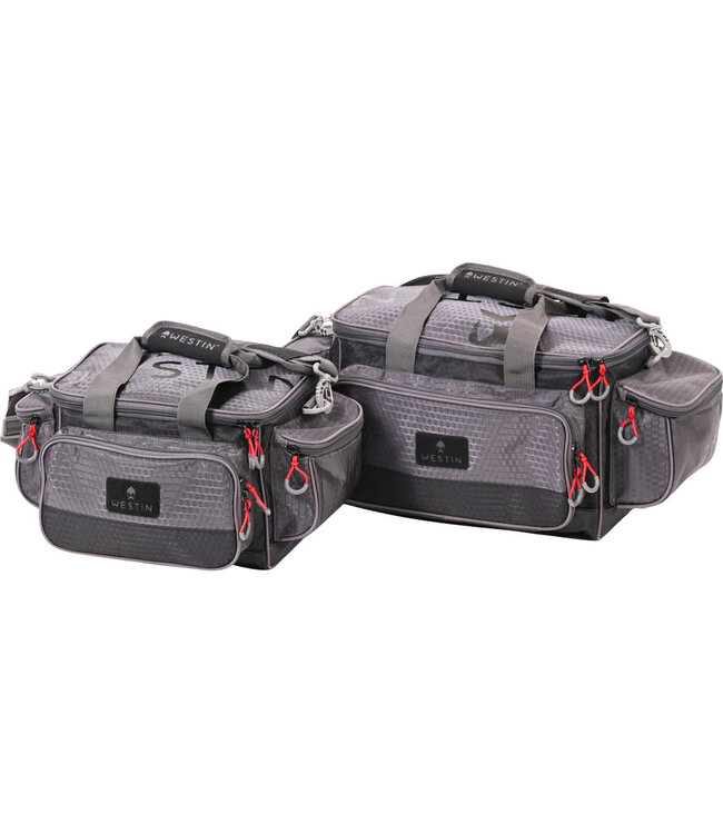 Westin W4 Lure Loader 4 Boxes Titanium Black – Wasserabweisende Kunstködertasche mit Tackleboxen, Toolhaltern und verstärktem Boden