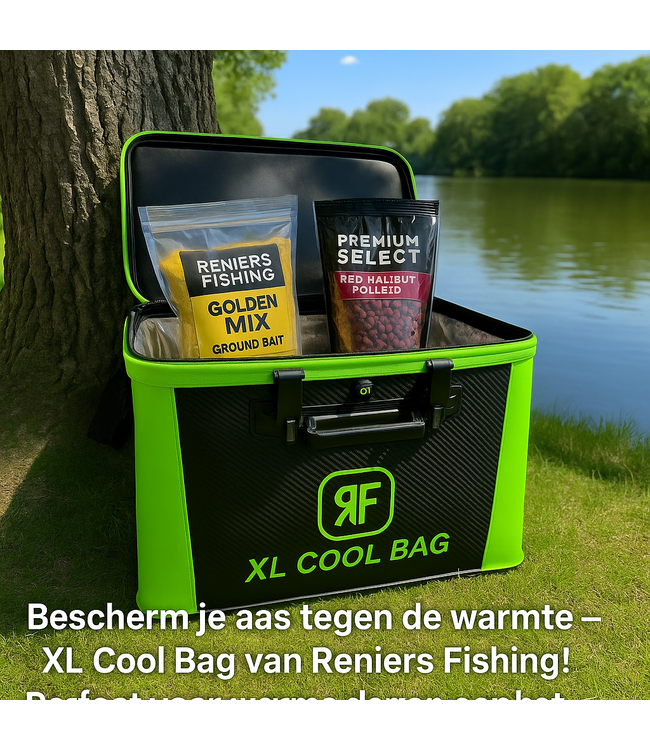 Reniers Fishing 40 Liter XL Cool Bag – Grote Thermisch Geïsoleerde EVA Koeltas voor Aas, Pellets, Partikels en Accessoires