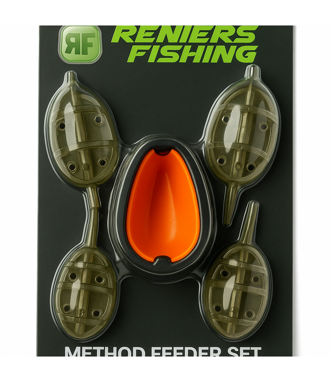 Reniers Fishing Set Inline Method Feeder 4 Stück + Quick Release