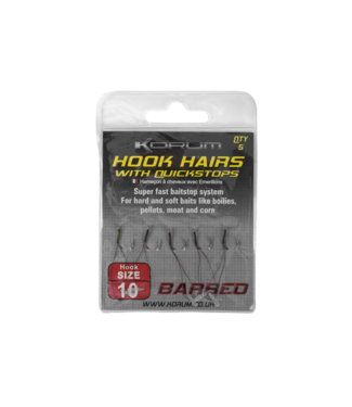 Korum Hook Hairs with Quickstops Barbed (5 pcs) Hook 14