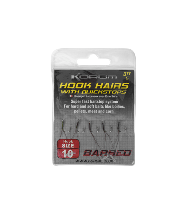Korum Hook Hairs with Quickstops Barbed (5 pcs) Hook 14