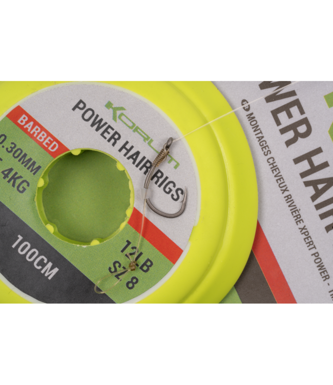 Korum Xpert Power River Hair Rig Barbed 1m Mono (6 pcs)