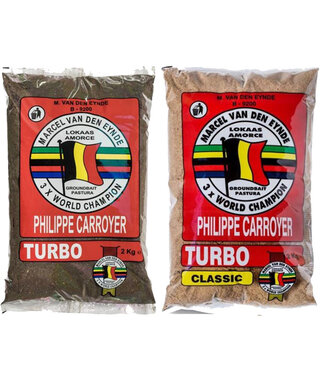 Marcel Van den Eynde Turbo 2kg – Amorce Compétition Légendaire en Classic, Jaune et Noir