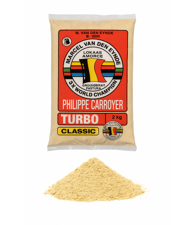 Marcel Van den Eynde Turbo 2kg – Veelzijdig Lokvoer voor Brasem, Voorn en Wedstrijdvisserij in Classic, Geel en Zwart