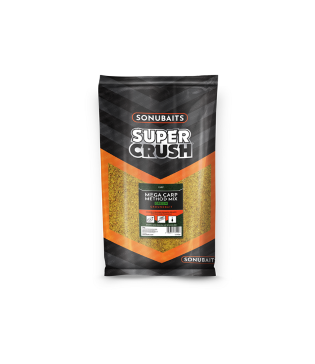 Sonubaits Super Crush Mega Carp Method Mix 2kg – Amorce Grossière Fishmeal Pellet pour Method Feeder, Bordure et Gros Poissons
