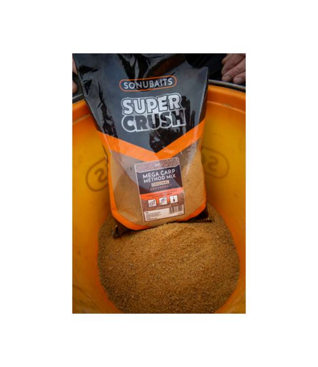 Sonubaits Super Crush Mega Carp Method Mix 2kg – Amorce Grossière Fishmeal Pellet pour Method Feeder, Bordure et Gros Poissons