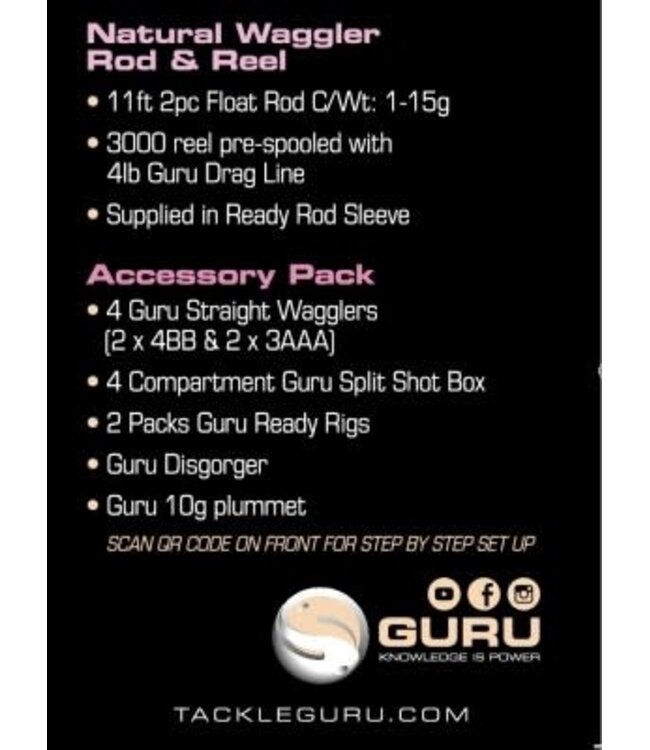 Guru Combo Natural Waggler Canne 11ft & Moulinet