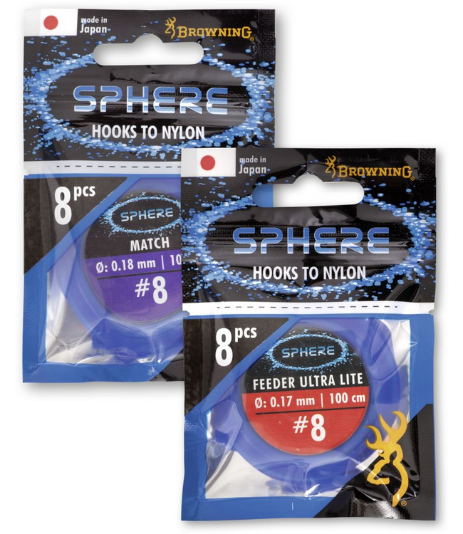 Browning Sphere Ultra Strong Barbed 100cm (8pcs)  Haak 8 - 0.16mm