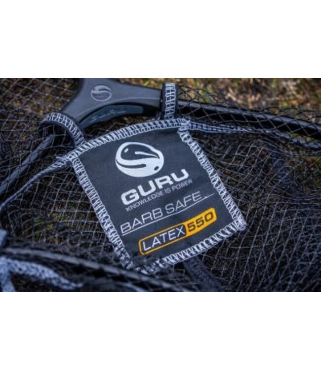 Guru Latex Net 400mm, 450mm, 500mm ou 550mm – Épuisette Barb Safe en Latex avec Cadre Aluminium