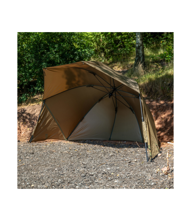 Avid Carp Revolve Overnight Brolly 60in – Brolly Carpe Léger avec Toile Revolve Khaki 10.000mm, Stormpoles et Sardines