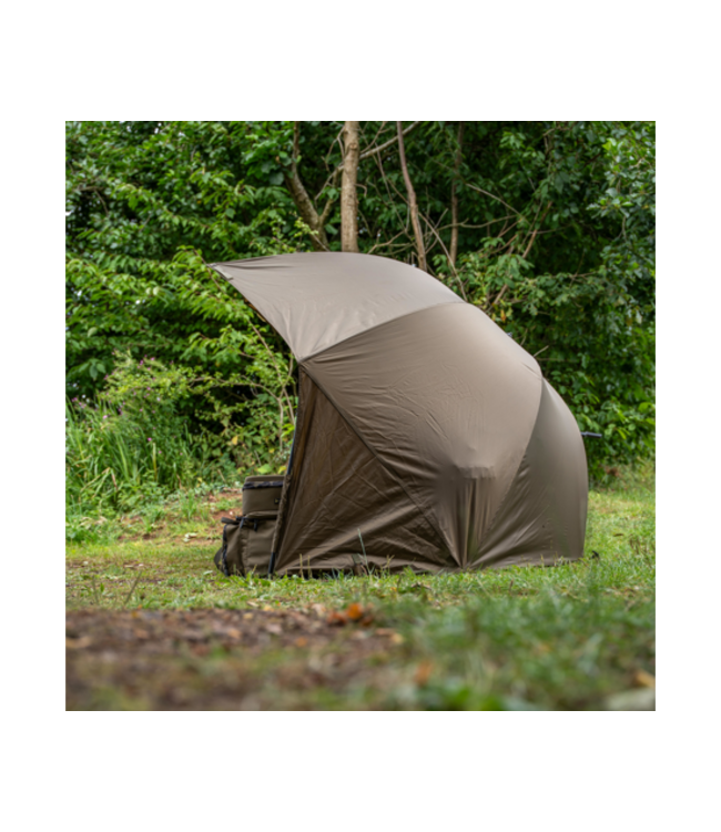 Avid Carp Revolve Overnight Brolly 60in – Lichtgewicht Karper Brolly met 10.000mm Revolve Khaki Doek, Stormpoles en Haringen