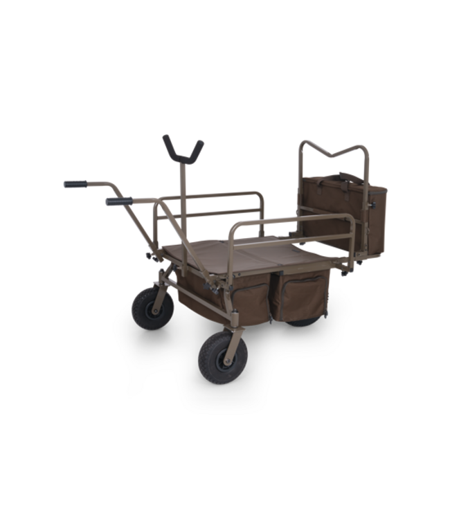 Avid Carp Transit Tri-Terrain Barrow – Chariot 3 Roues avec Sacs Amovibles, Cadre Réglable et Roues Pivotantes 360°