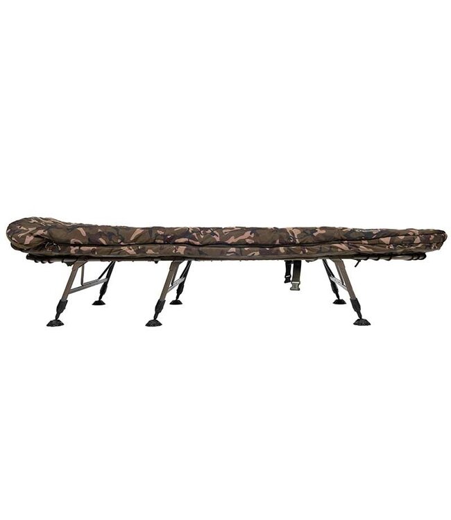 Fox Camolite Compact Sleep System – Kompaktes Karpfen-Schlafsystem mit abnehmbarem 4-Jahreszeiten Schlafsack, Fleece-Matratze und 6 verstellbaren Beinen