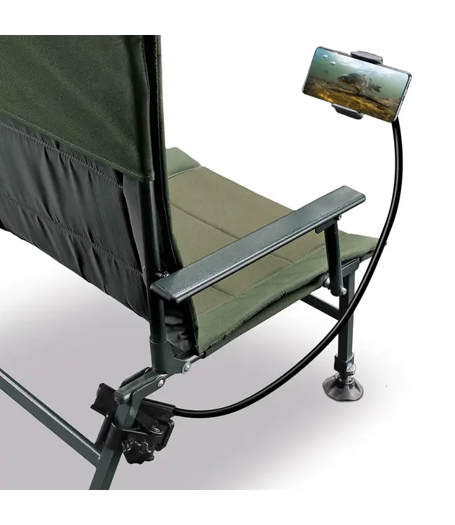 NGT  Phone Holder Handyhalterung Mit 80cm Flex Arm Und Klemme Fuer Angelstuhl Bedchair Sitzkiste Und Feederstuhl