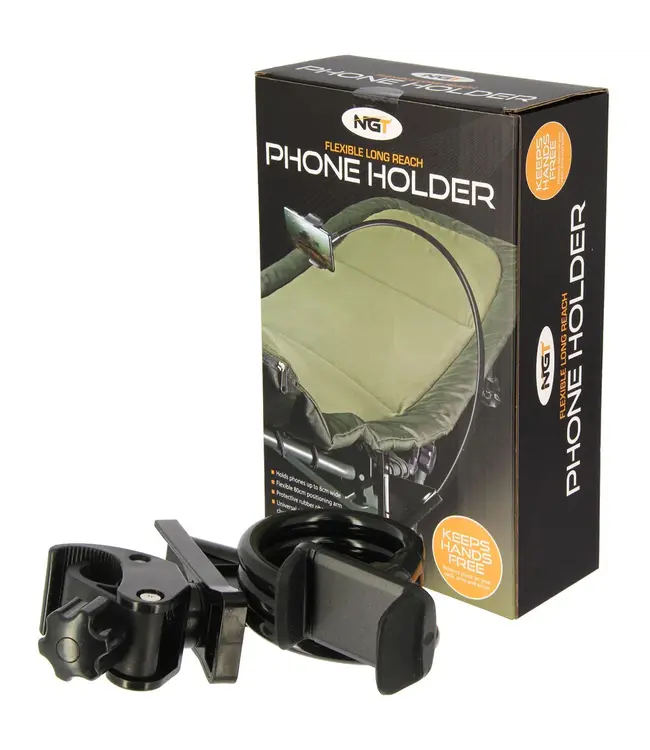 NGT  Phone Holder Support Telephone Avec Bras Flexible 80cm Et Fixation Pour Chaise Bedchair Station Et Feeder