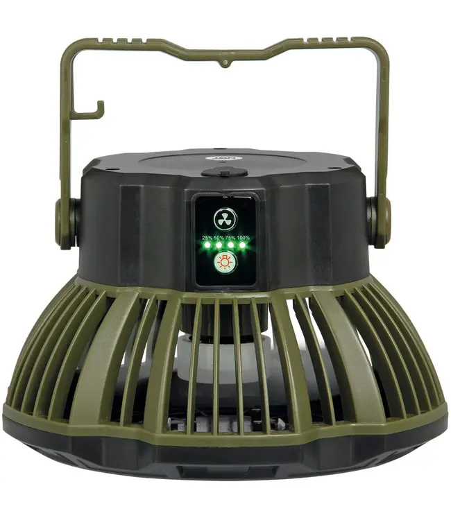 NGT XL Fan USB Wiederaufladbarer Bivvy Ventilator mit Licht & Powerbank